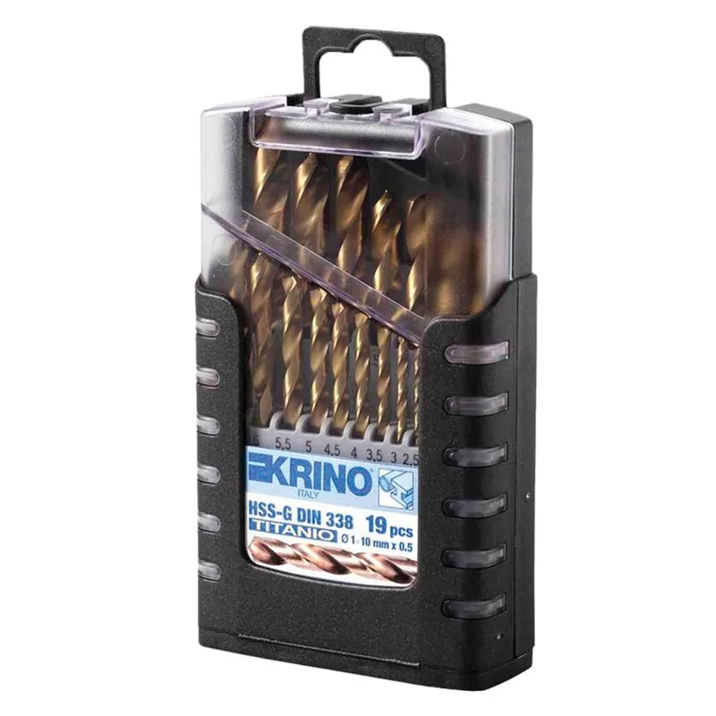 SET PUNTE FERRO HSS AL TITANIO 19 PZ KRINO