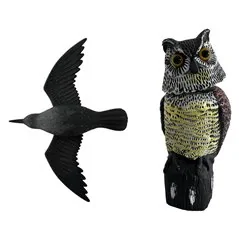 STATUETTA SCACCIA VOLATILI A FORMA ACORVO IN VOLO