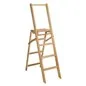 SGABELLO CON BARRA DI APPOGGIO 'SCALETTA' IN LEGNO