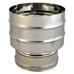FUMAIOLO A CAPPELLO DOPPIA PARETE 'ANTIVENTO' INOX