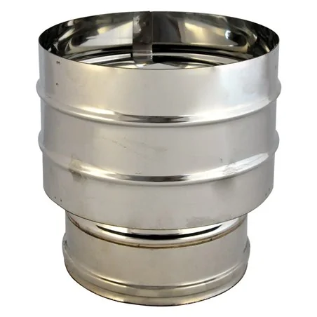 FUMAIOLO A CAPPELLO DOPPIA PARETE 'ANTIVENTO' INOX
