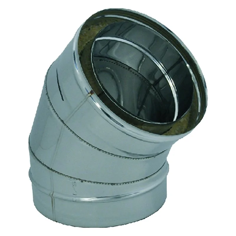 CURVA DOPPIA PARETE INOX A 45° KASART