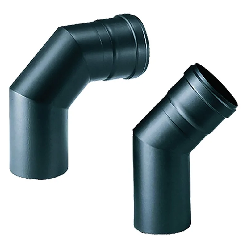 CURVA PER PELLET ACCIAIO NERO 45°