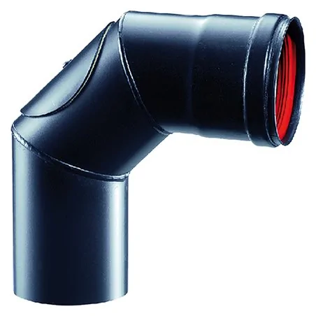 CURVA PER PELLET ACCIAIO NERO 90°