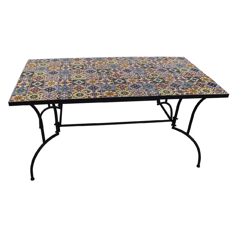 TAVOLO DECORO MOSAICO 'FLOWER I'