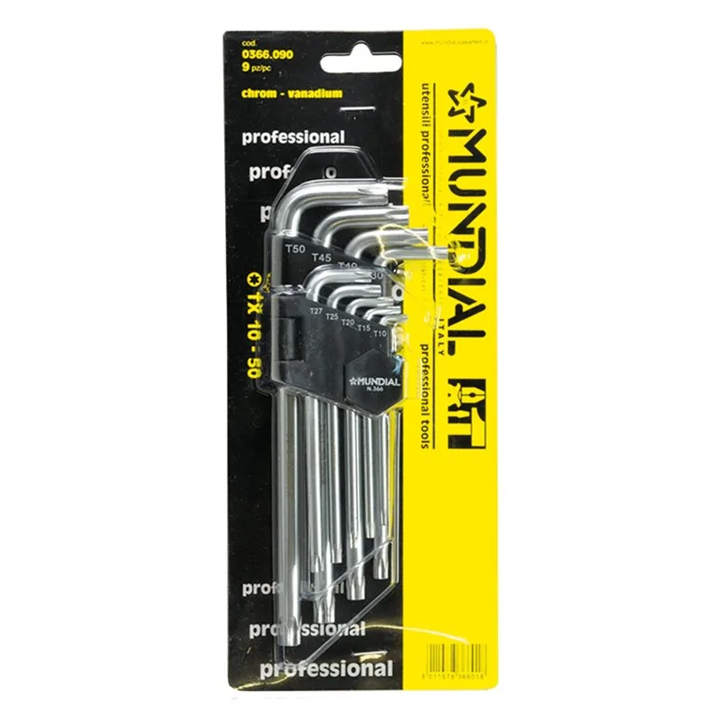 CHIAVI TORX IN SERIE CON FORO MUNDIAL 9 PZ MUNDIAL