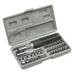 AVVTIATORE A CRICCHETTO CON INSERTI E BUSSOLE CF 40 PZ TOPTOOLS