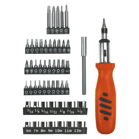 AVVTIATORE A CRICCHETTO CON INSERTI E BUSSOLE CF 52 PZ TOPTOOLS