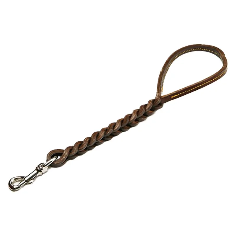 GUINZAGLIO PER CANE IN CUOIO DOPPIA TRECCIA