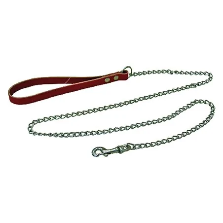 GUINZAGLIO PER CANE IN CUOIO CON CATENA