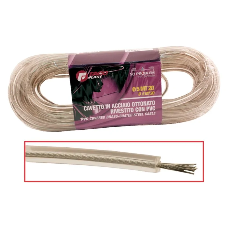 CAVETTO STENDIBIANCHERIA Ø5 ACCIAIO OTTONATO RIVESTITO