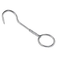 GANCIO GIREVOLE INOX CON ANELLO PER MACELLAIO