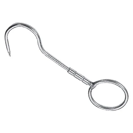 GANCIO GIREVOLE INOX CON ANELLO PER MACELLAIO