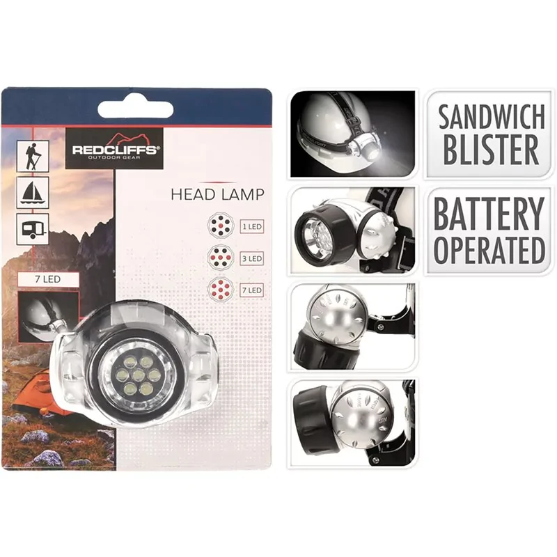 LAMPADA FRONTALE 7 LED