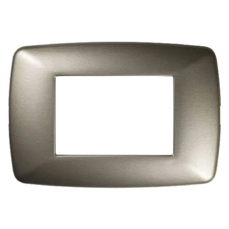 PLACCA COLORE ACCIAIO SPAZZOLATO BRIO COMPATIBILE LIVING