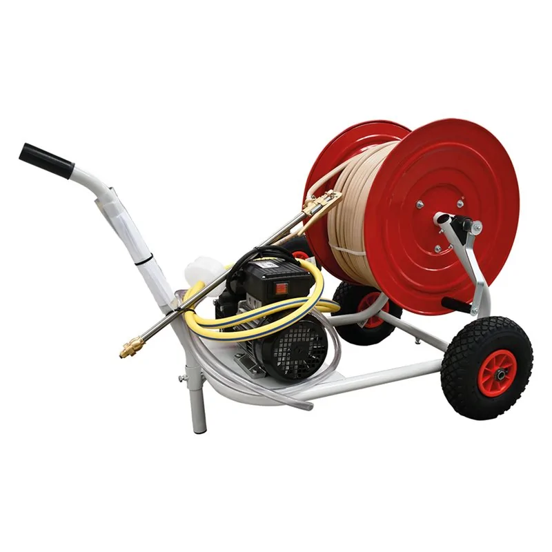 ELETTROPOMPA IRRORATRICE CON CARRELLO AVVOLGITUBO