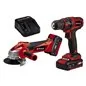 TRAPANO AVVITATORE+SMERIGLIATRICE A BATTERIA TC-TK 18 LI KIT EINHELL