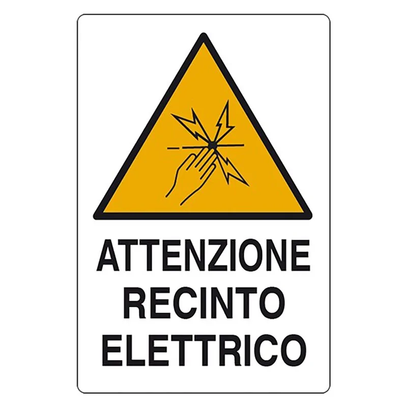CARTELLO ATTENZIONE RECINTO ELETTRICO IN ALLUMINIO