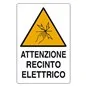 CARTELLO ATTENZIONE RECINTO ELETTRICO IN ALLUMINIO