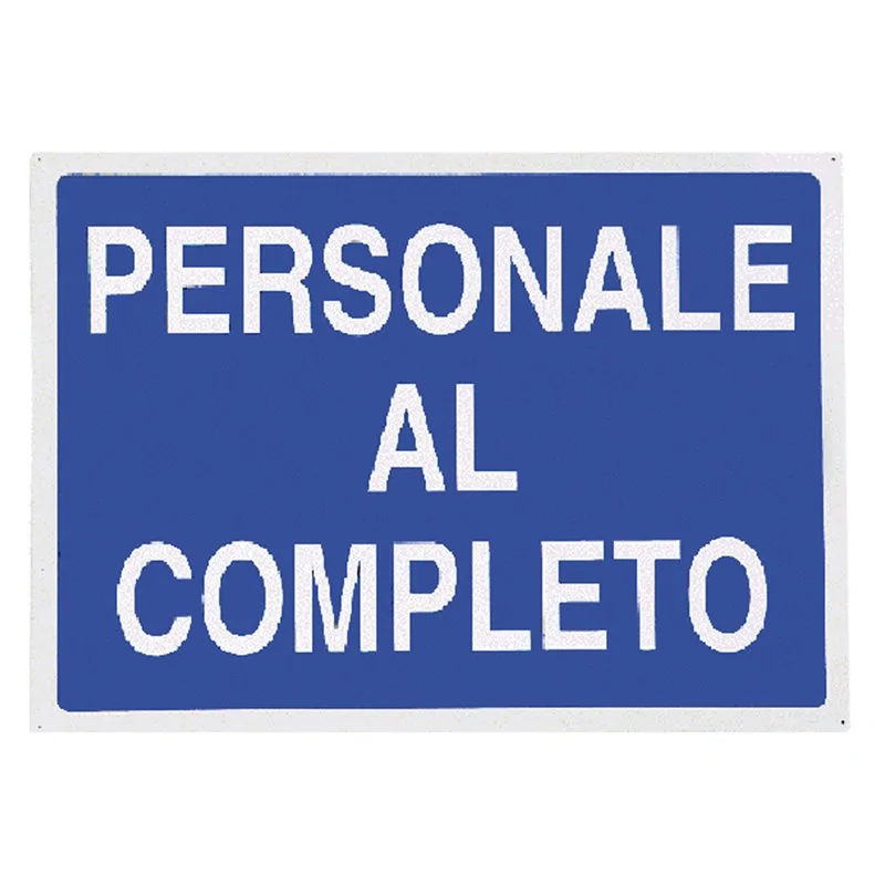 CARTELLO PERSONALE AL COMPLETO IN ALLUMINIO