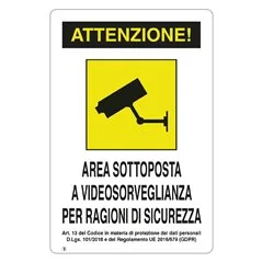 CARTELLO VIDEOSORVEGLIANZA IN ALLUMINIO