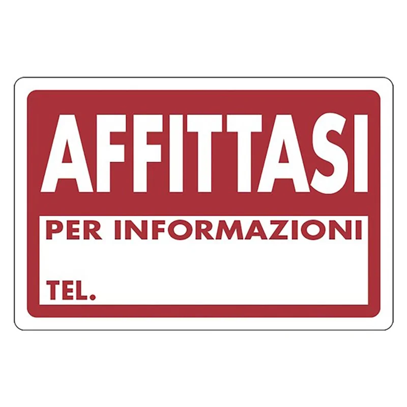 CARTELLO SEGNALETICA IN PLASTICA CM 20X30