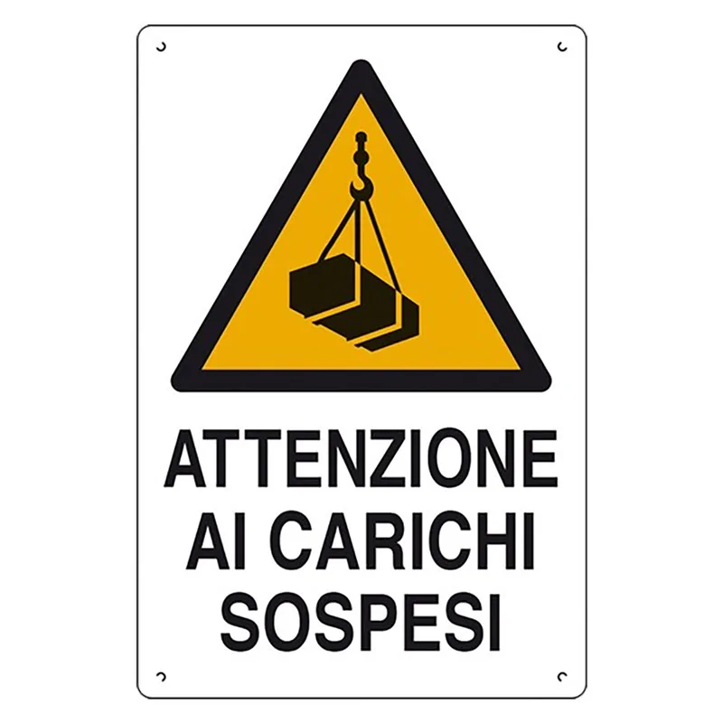 CARTELLO ATTENZIONE AI CARICHI SOSPESI IN POLIONDA