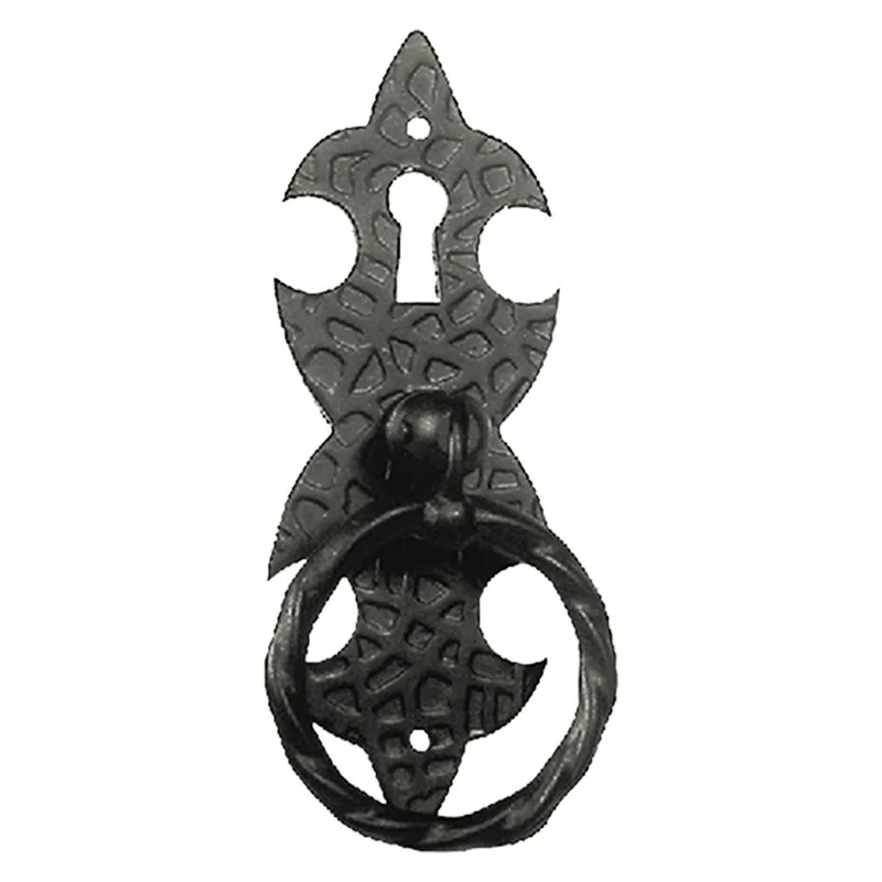 MANIGLIA AD ANELLO CON PIASTRA FORO CHIAVE