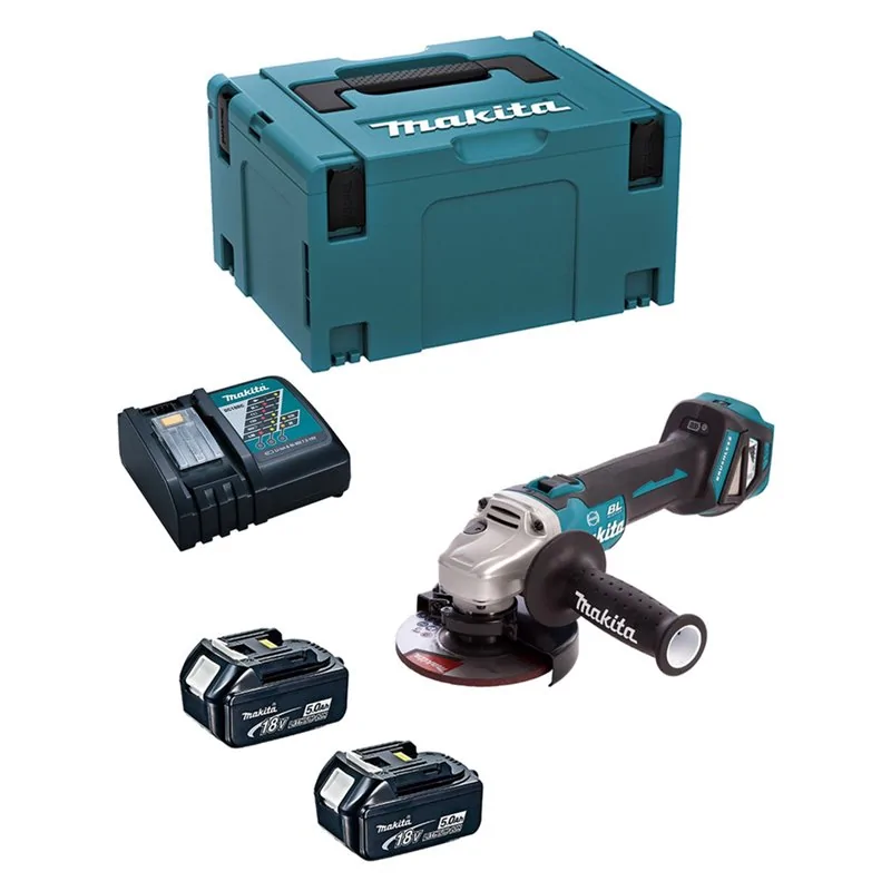 SMERIGLIATRICE ANGOLARE A BATTERIA DGA513RTJ CON 2 BATTERIE MAKITA
