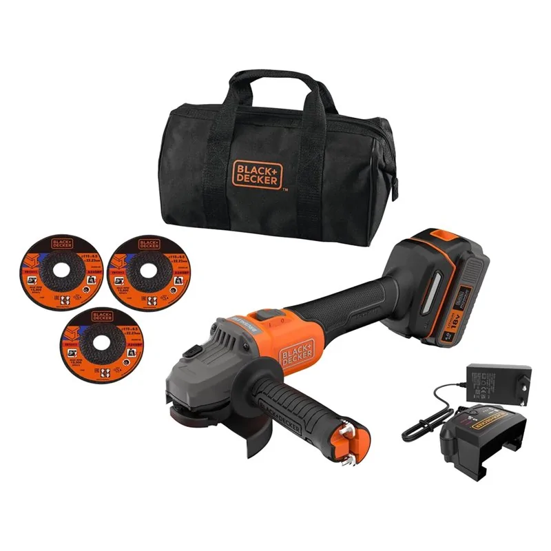 SMERIGLIATRICE ANGOLARE A BATTERIA BCG6L8F1S-QW BLACK DECKER