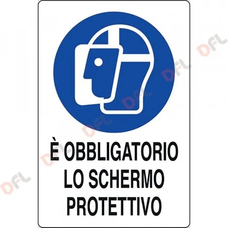 CARTELLO SEGNALETICA OBBLIGATORIO SCHERMO PROTETTIVO
