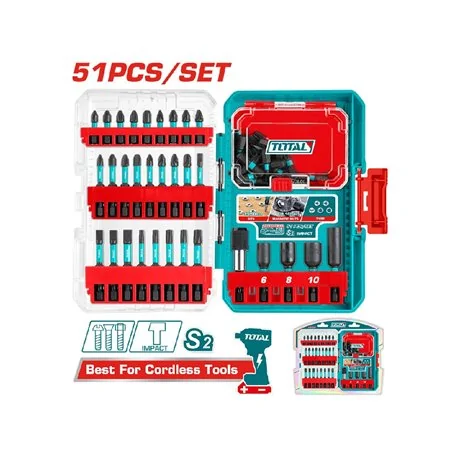 SET 51 PUNTE PER TRAPANO AVVITATORE A PERCUSSIONE TOTAL