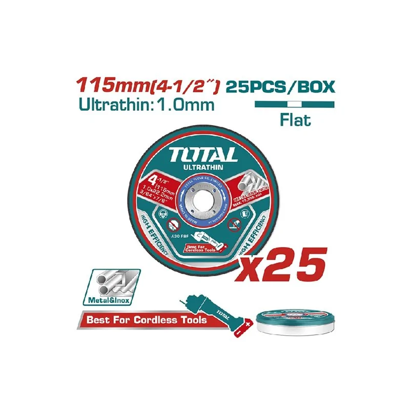 SET DISCHI DA TAGLIO Ø115 PER METALLO PZ 25 TOTAL