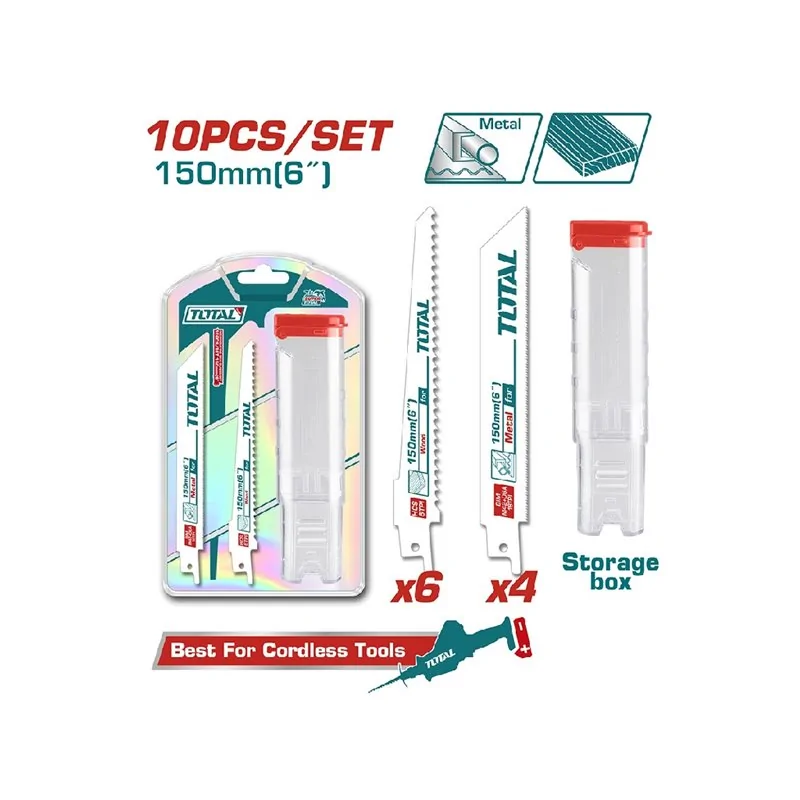 KIT LAME ASSORTITE PER SEGA A GATTUCCIO LEGNO/METALLO PZ 10 MM150 TOTAL