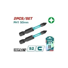 SET 2 INSERTI LUNGHI PH1 PER AVVITATORE A PERCUSSIONE TOTAL