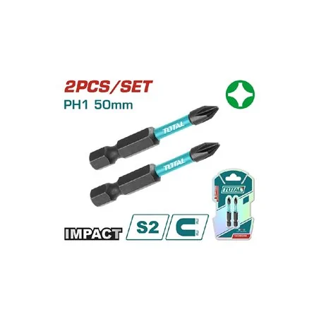 SET 2 INSERTI LUNGHI PH1 PER AVVITATORE A PERCUSSIONE TOTAL