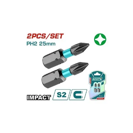 SET 2 INSERTI PH2 PER AVVITATORE A PERCUSSIONE TOTAL