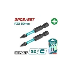 SET 2 INSERTI LUNGHI PZ2 PER AVVITATORE A PERCUSSIONE TOTAL