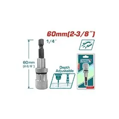 PORTA INSERTI CON LIMITATORE PROFONDITA' MM 60 TOTAL