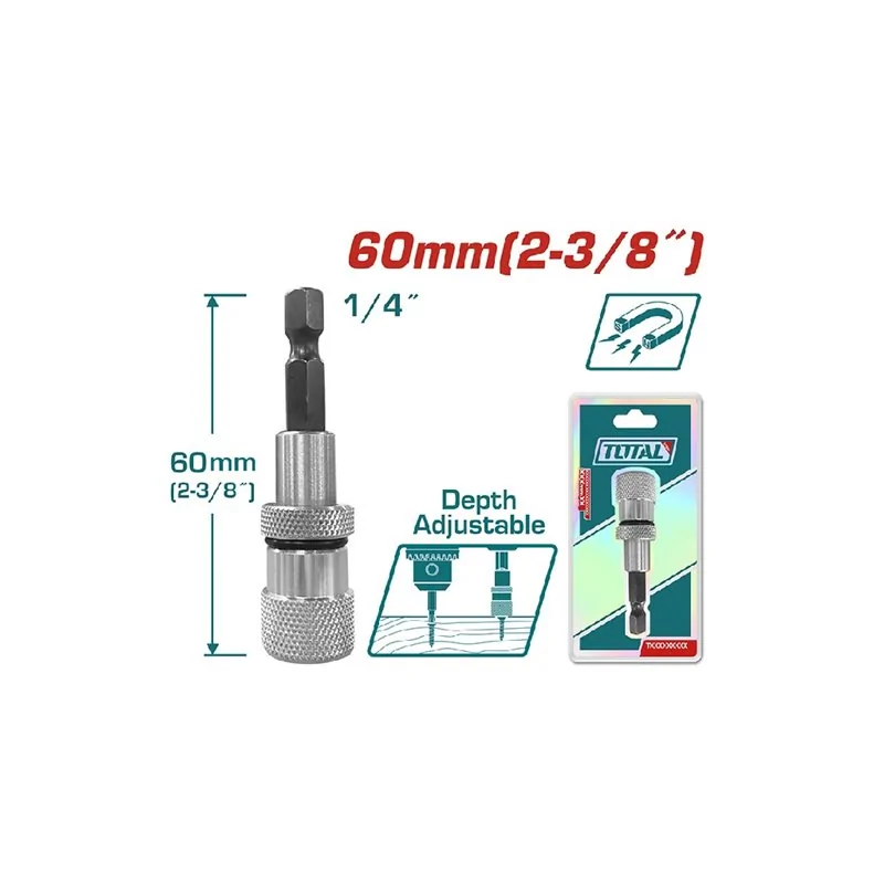 PORTA INSERTI CON LIMITATORE PROFONDITA' MM 60 TOTAL