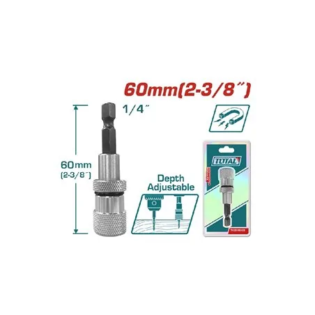 PORTA INSERTI CON LIMITATORE PROFONDITA' MM 60 TOTAL