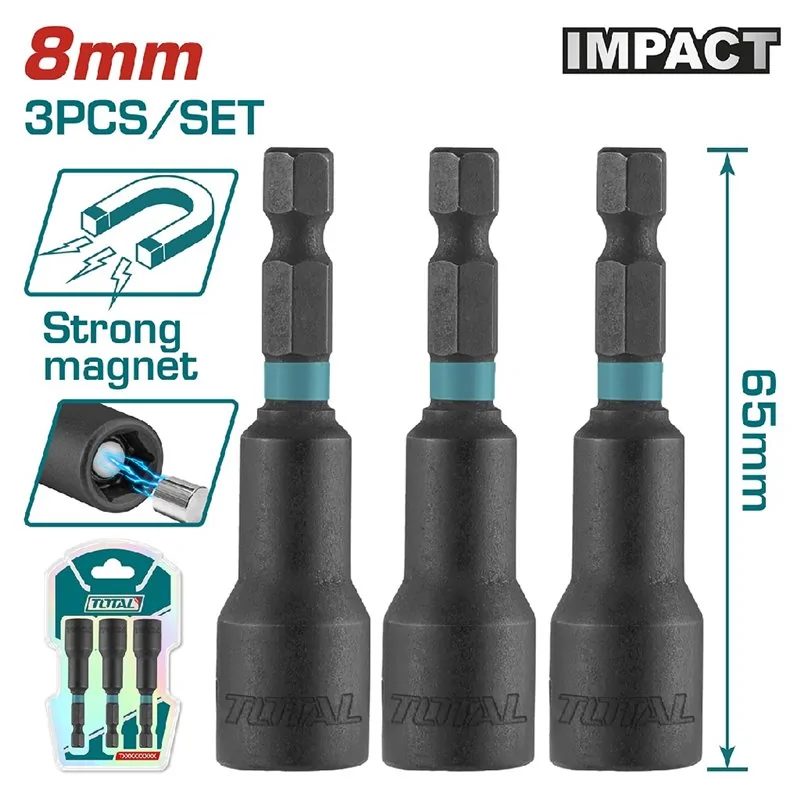 SET 3 PORTABUSSOLE 1/4 HEX MM 8 CON CALAMITA TOTAL