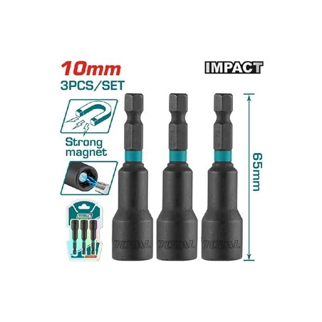 SET 3 PORTABUSSOLE 1/4" MM 10 CON CALAMITA TOTAL