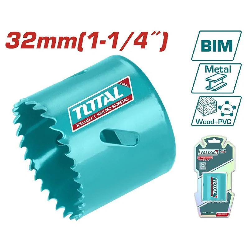 FRESA A TAZZA HSS MM 32 (1-1/4") BI-METAL TOTAL