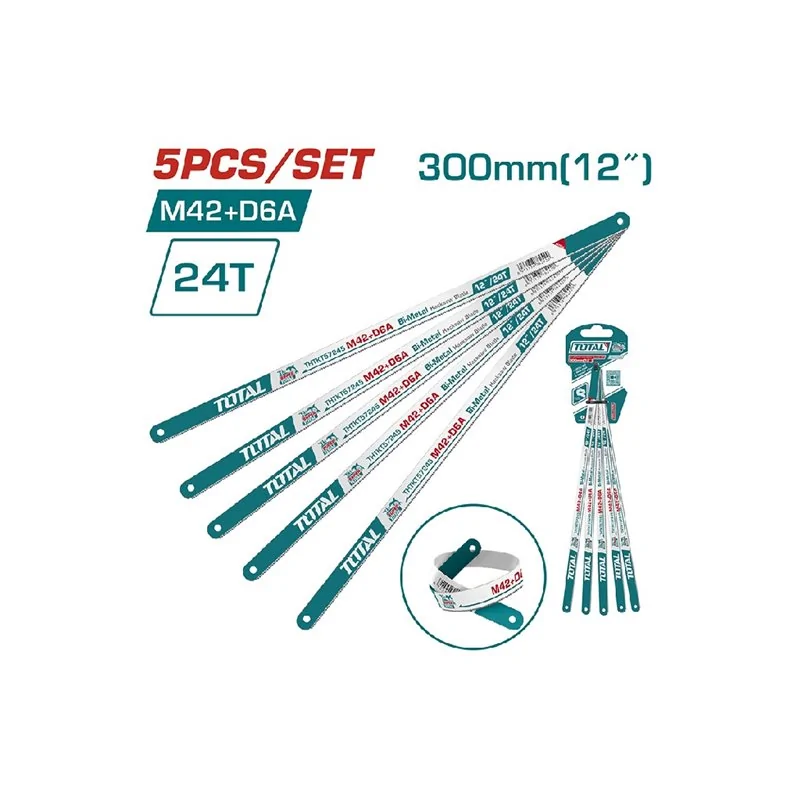 SET 5 LAME BIMETALLICHE PER SEGHETTO FERRO TOTAL