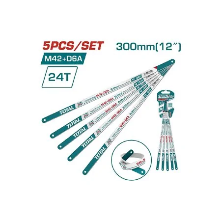 SET 5 LAME BIMETALLICHE PER SEGHETTO FERRO TOTAL