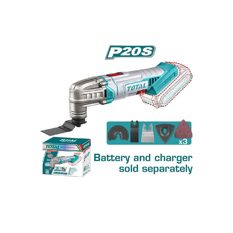 MULTIFUNZIONE 20V CON 6 ACCESSORI SENZA BATTERIA TOTAL