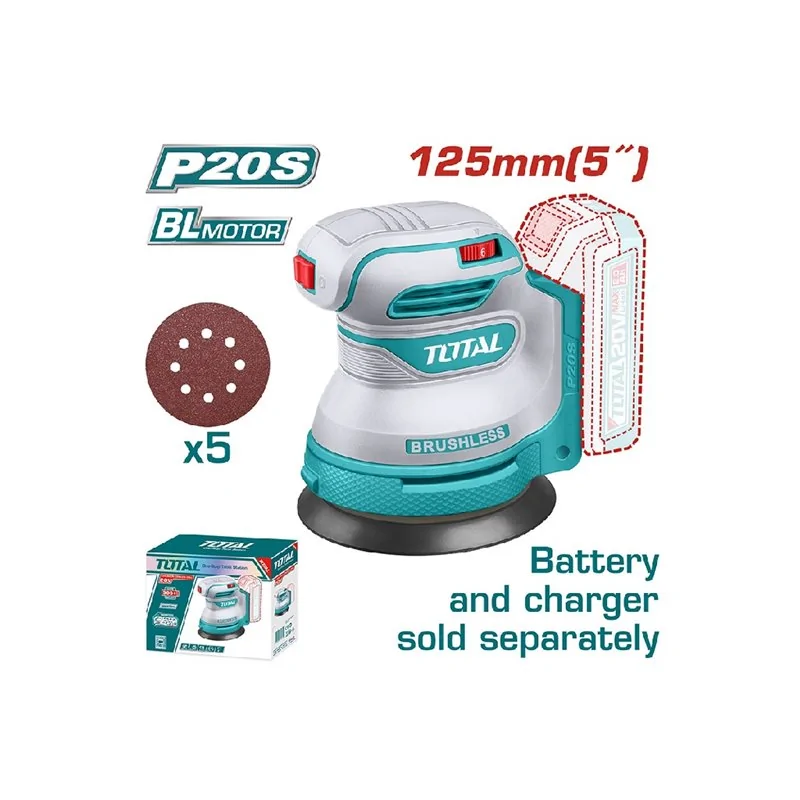 LEVIGATRICE ORBITALE Ø125 20V SENZA BATTERIA TOTAL