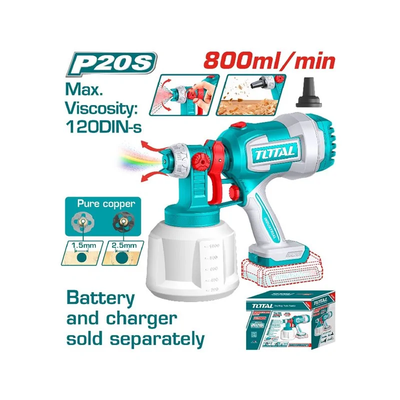 PISTOLA A SPRUZZO 20V LT1 800ML/MIN SENZA BATTERIA TOTAL