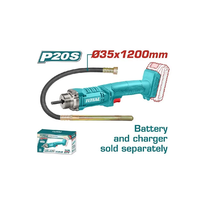 VIBRATORE CALCESTRUZZO 20V SENZA BATTERIA TOTAL